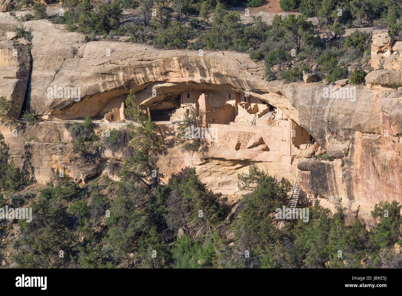 Balcone Casa rovine, Mesa Verde National Park, sito Patrimonio Mondiale dell'UNESCO, Colorado, STATI UNITI D'AMERICA Foto Stock