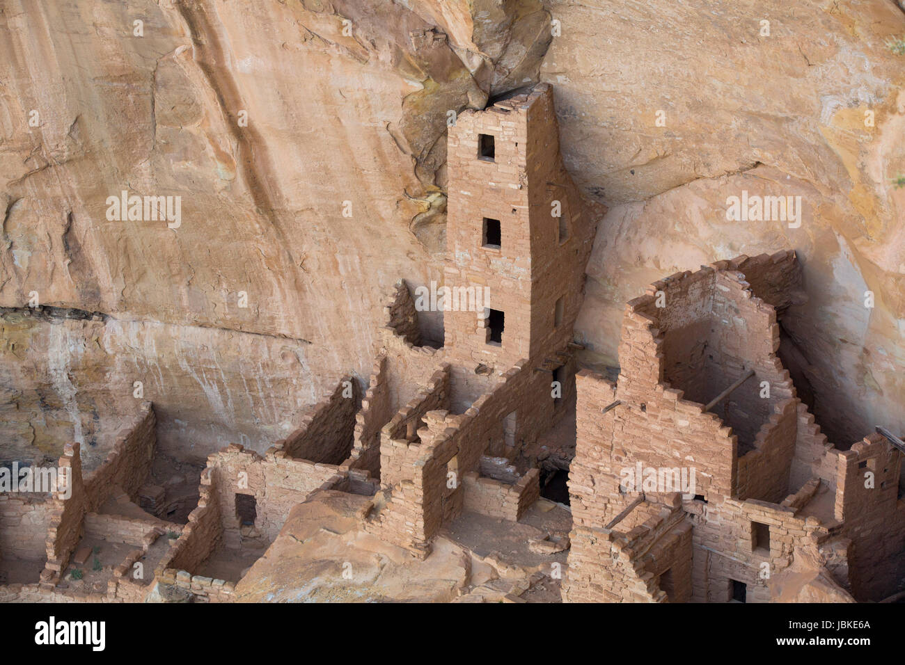 Casa Torre ruderi, Mesa Verde National Park, sito Patrimonio Mondiale dell'UNESCO, Colorado, STATI UNITI D'AMERICA Foto Stock