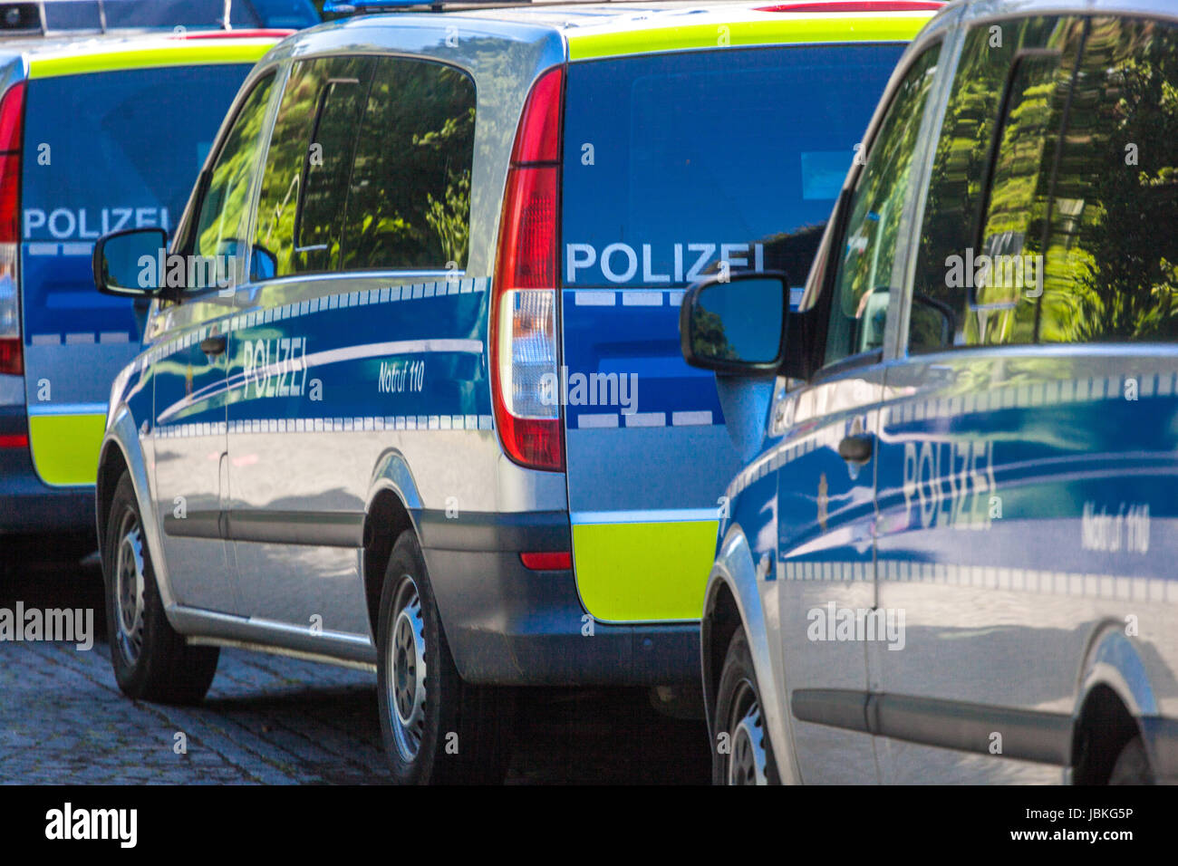 Il tedesco auto della polizia, polizia Germania Kassel, Assia, Europa Foto Stock