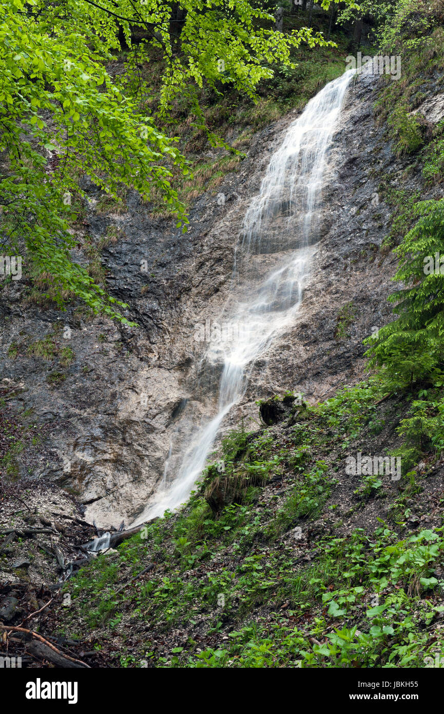 Piccola cascata nelle montagne austriache Foto Stock