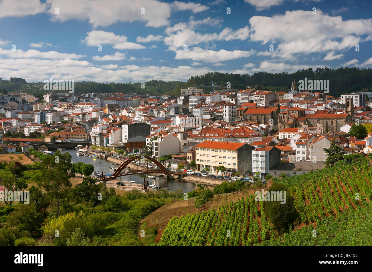 Vista panoramica, Betanzos, La Coruna provincia, regione della Galizia, Spagna, Europa Foto Stock