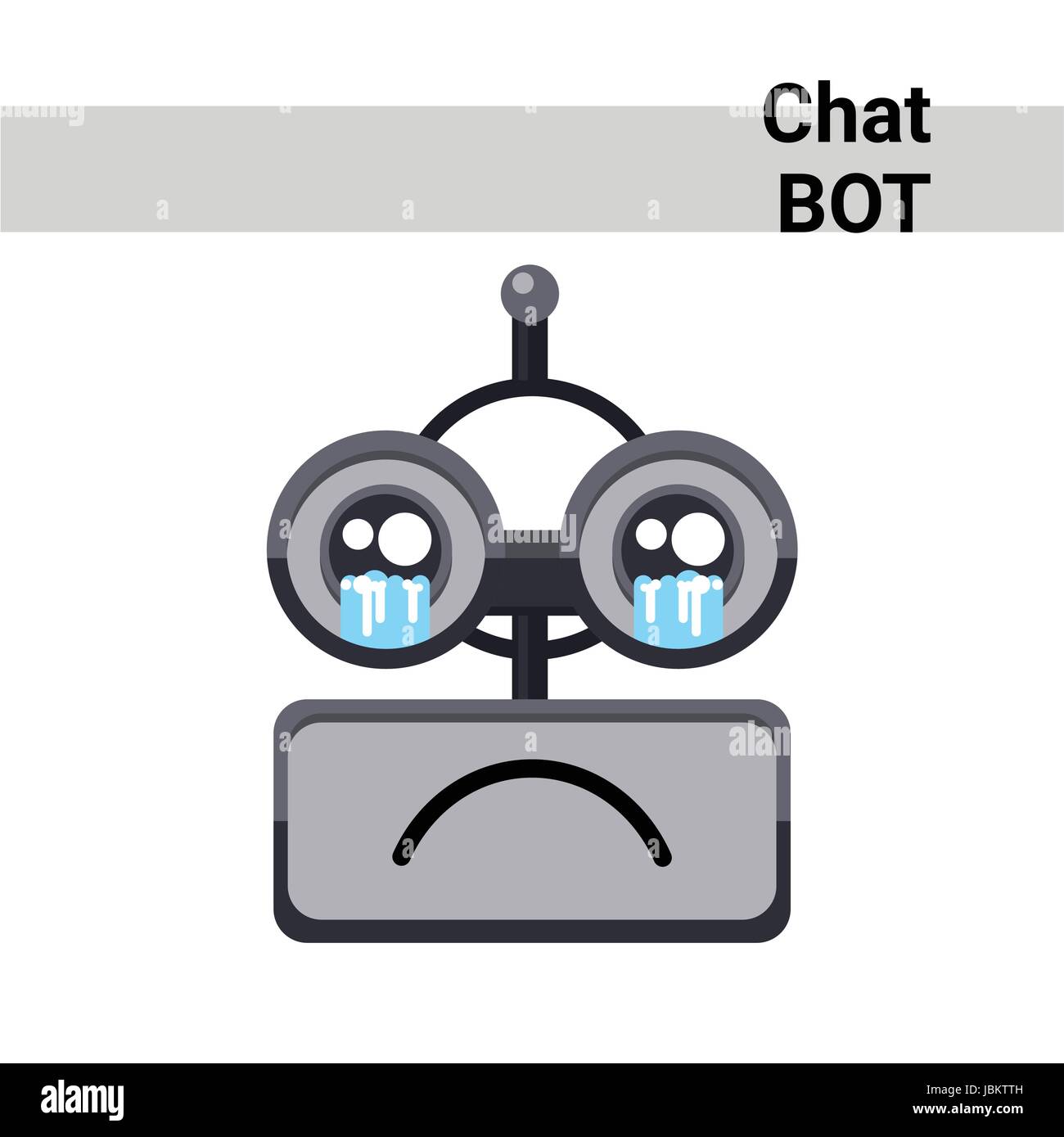 Cartoon faccia Robot grido emozione Chat Icona Bot Illustrazione Vettoriale