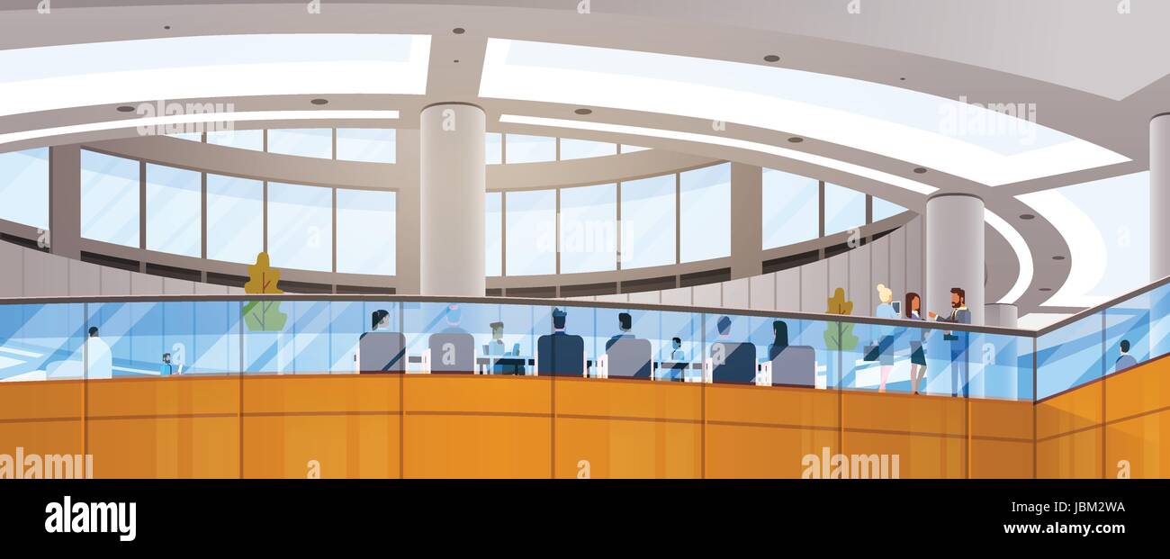 Moderno centro Business ufficio edificio e spazio di lavoro Sala riunioni interno Illustrazione Vettoriale