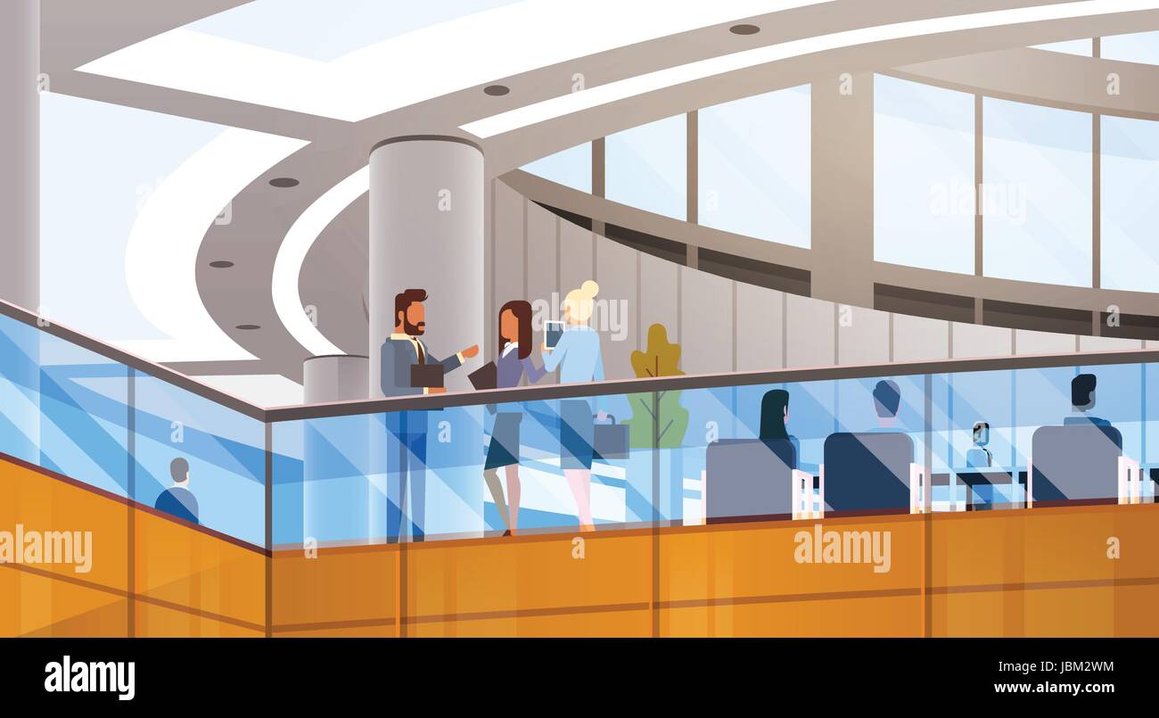 Moderno centro Business ufficio edificio imprenditori incontro di lavoro interno Illustrazione Vettoriale