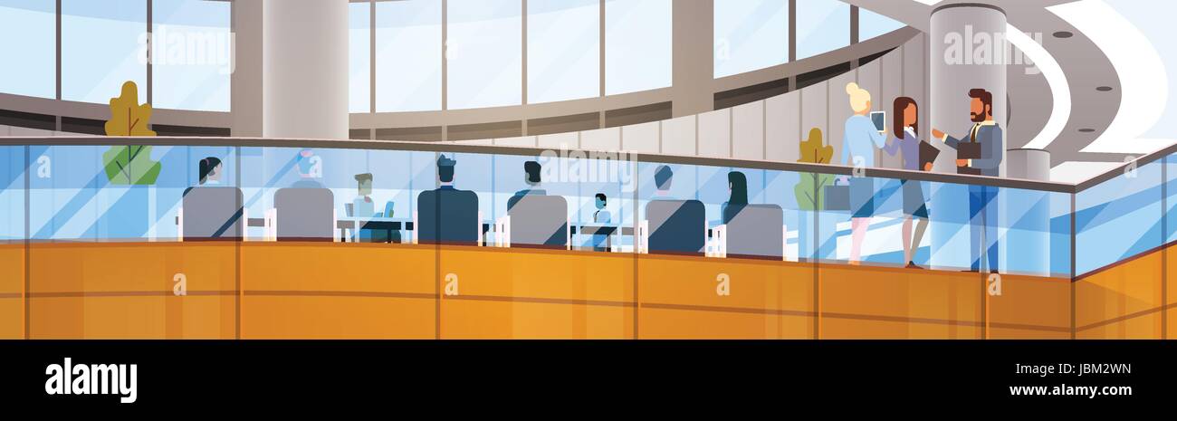 Moderno centro Business ufficio edificio imprenditori incontro di lavoro interno Illustrazione Vettoriale