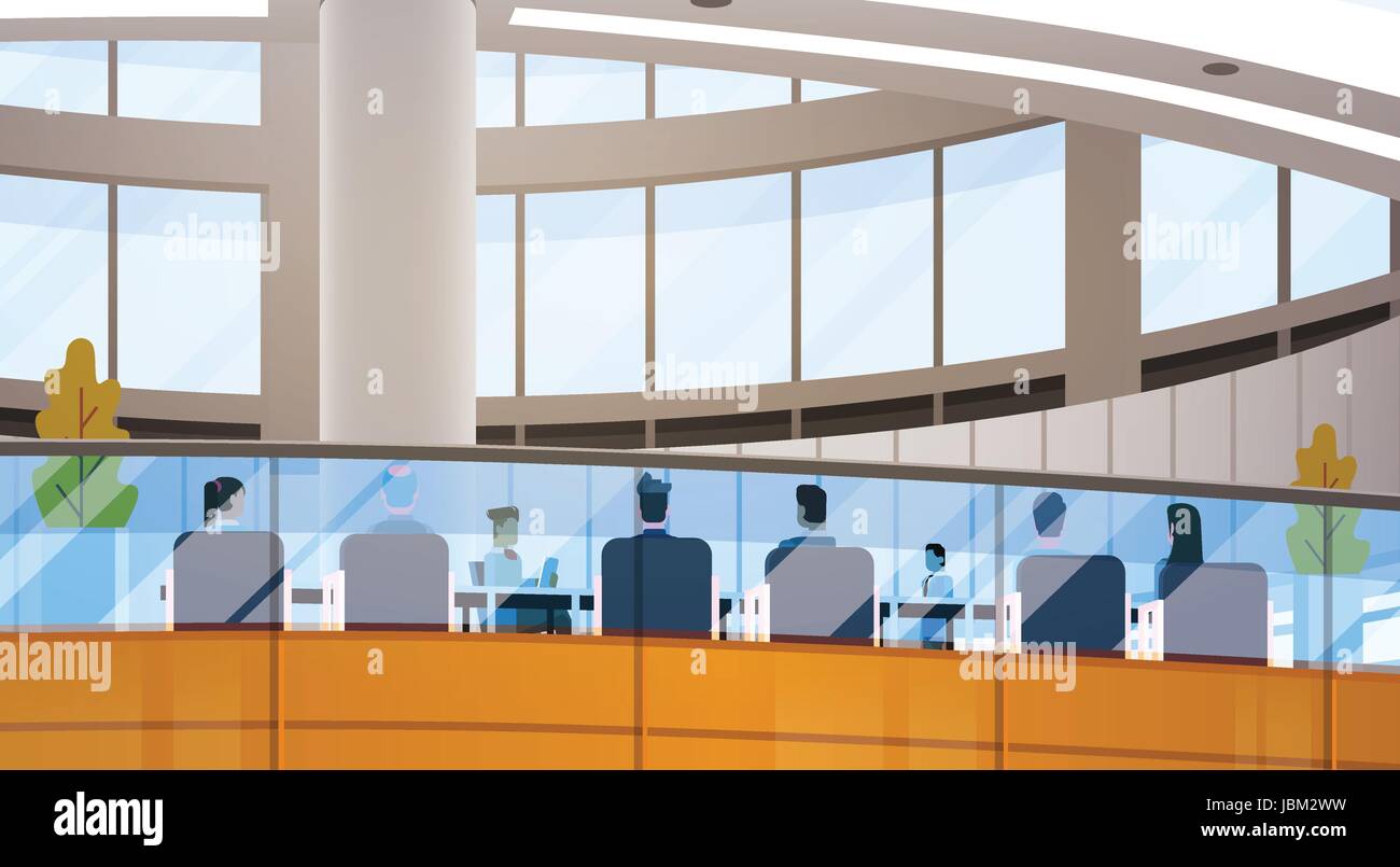 Moderno centro Business ufficio edificio imprenditori incontro di lavoro interno Illustrazione Vettoriale