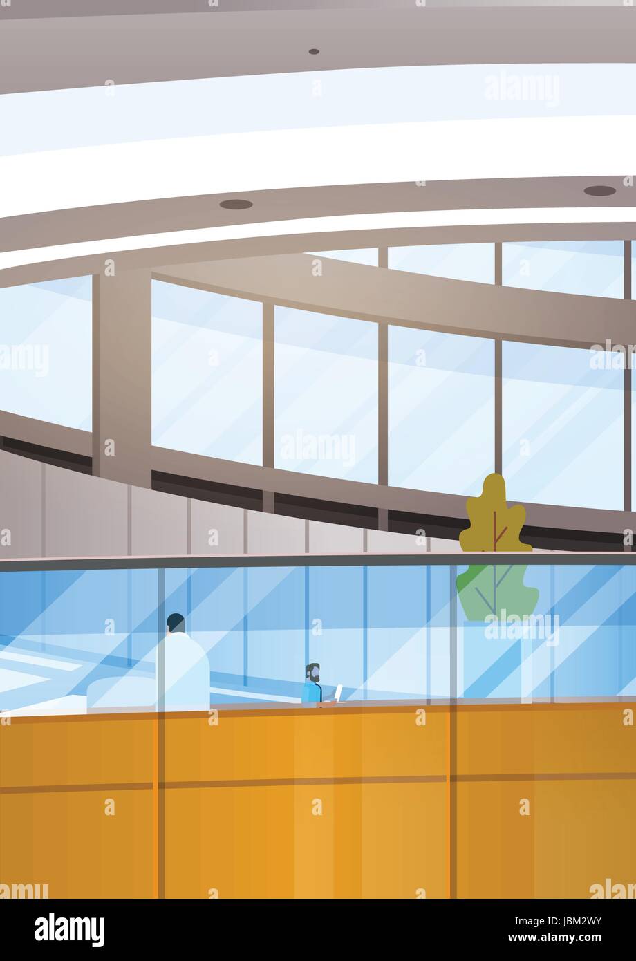 Moderno centro Business ufficio edificio imprenditori incontro di lavoro interno Illustrazione Vettoriale