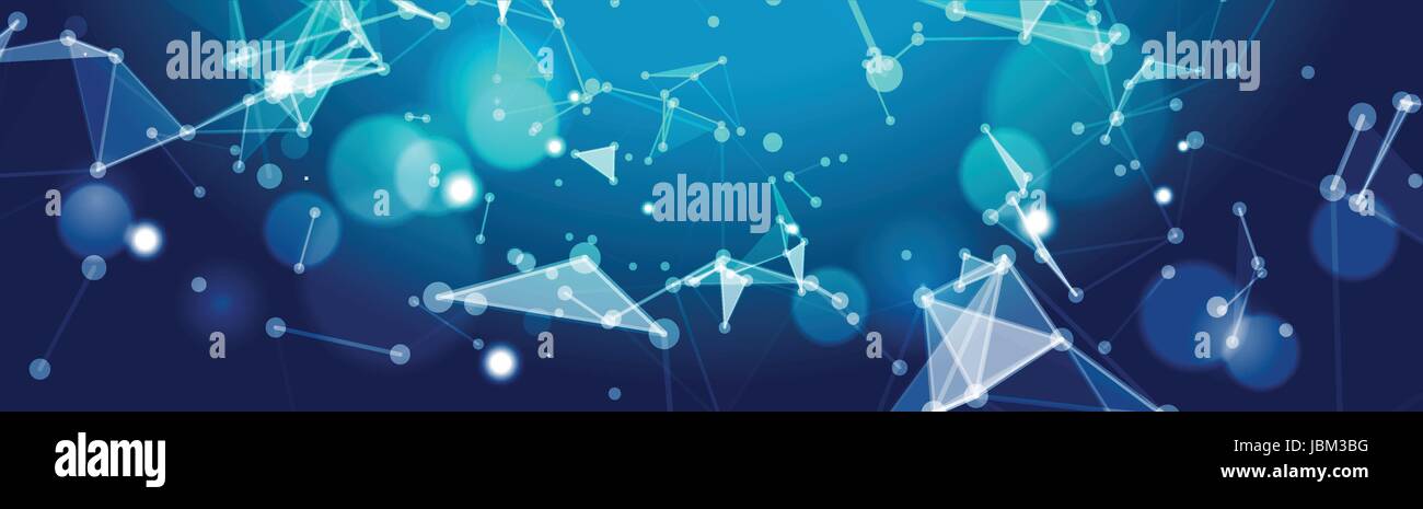 Astratta geometrica poligonale di sfondo Banner orizzontale con spazio di copia Illustrazione Vettoriale