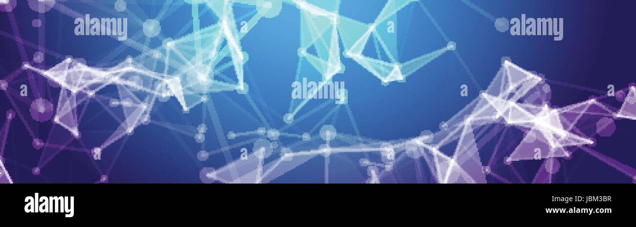 Astratta geometrica poligonale di sfondo Banner orizzontale con spazio di copia Illustrazione Vettoriale