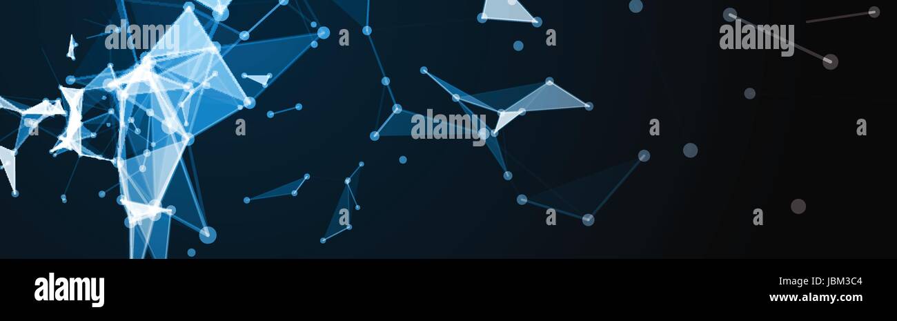 Astratta geometrica poligonale di sfondo Banner orizzontale con spazio di copia Illustrazione Vettoriale