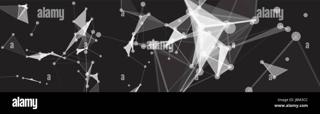 Astratta geometrica poligonale di sfondo Banner orizzontale con spazio di copia Illustrazione Vettoriale