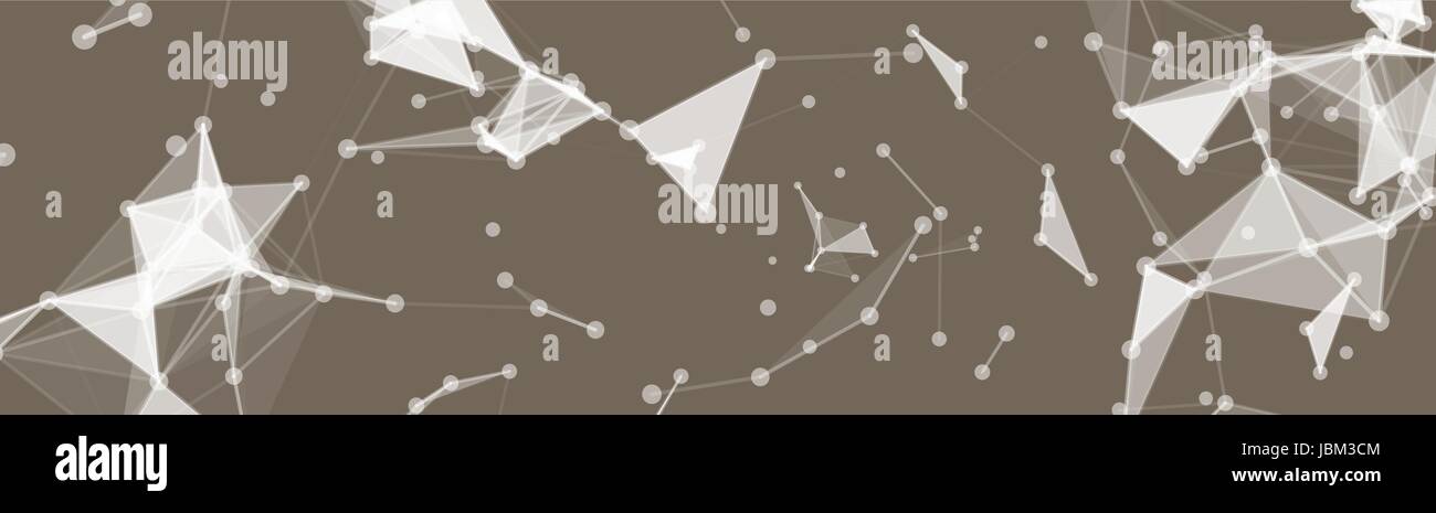 Astratta geometrica poligonale di sfondo Banner orizzontale con spazio di copia Illustrazione Vettoriale