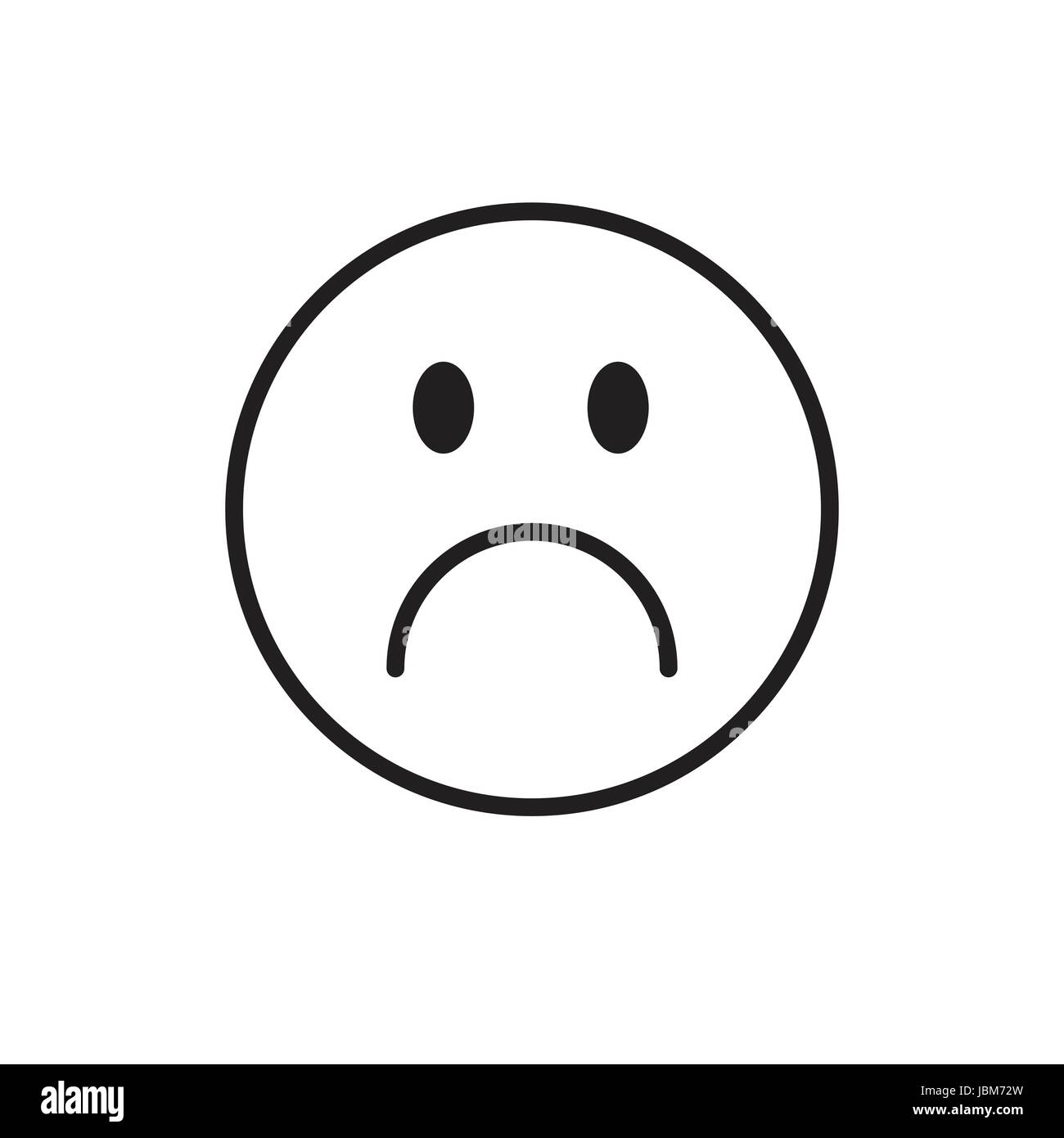Cartoon volto triste persone negativo icona emozione Illustrazione Vettoriale