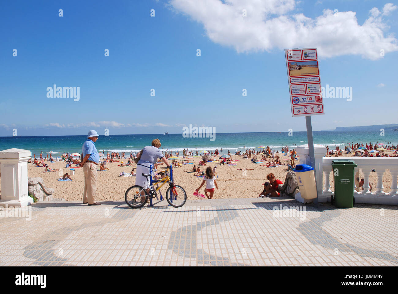 Spiaggia di El Sardinero. Santander, Spagna. Foto Stock