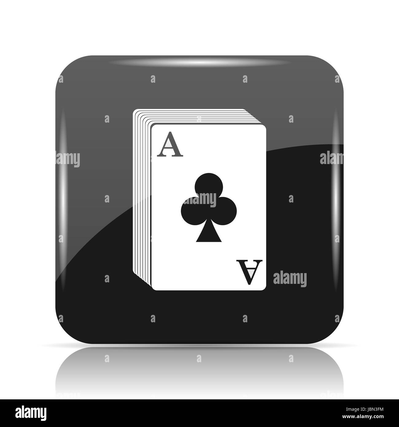 Mazzo di carte icona. Pulsante Internet su sfondo bianco. Foto Stock