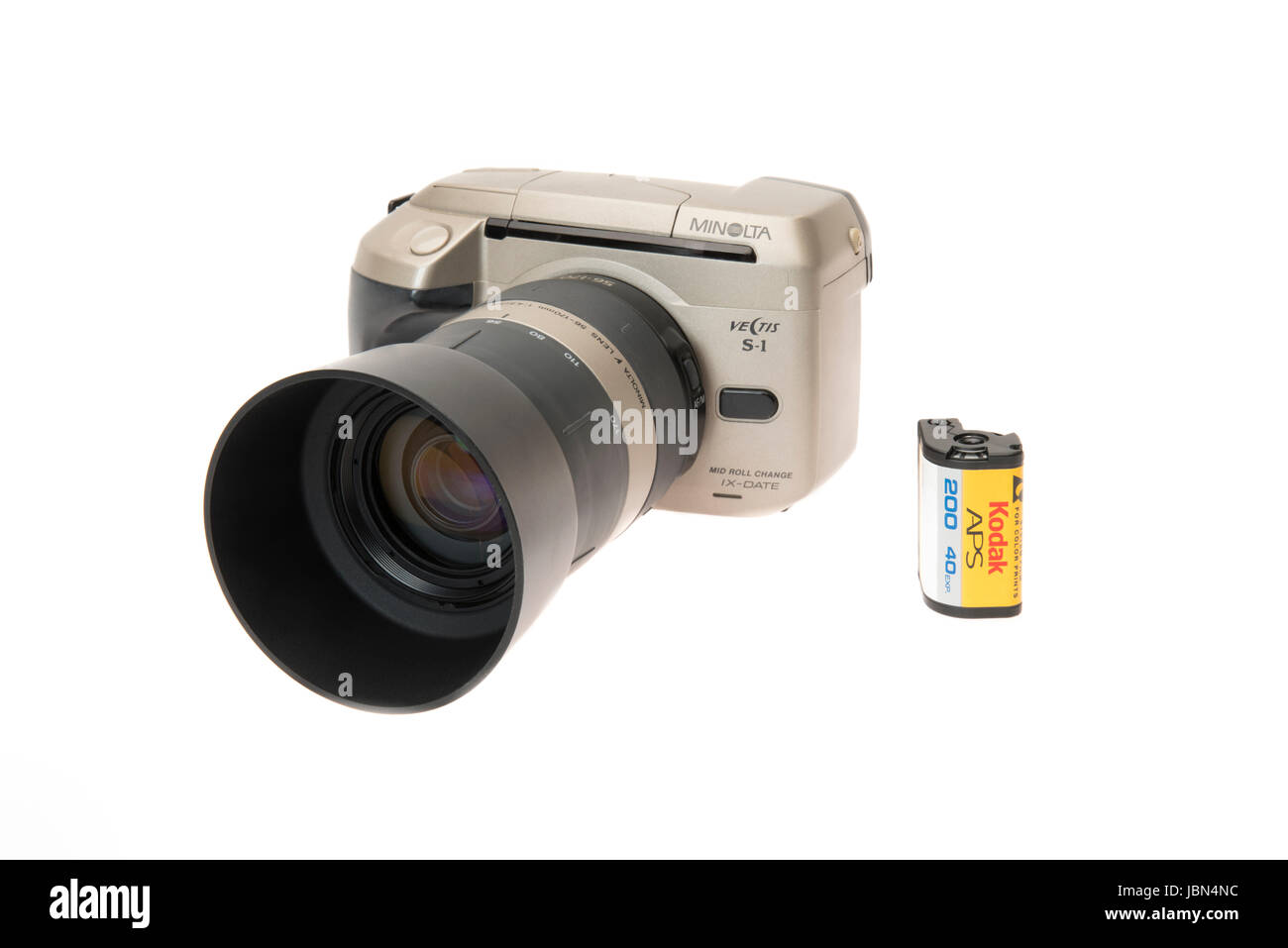 Minolta Vectis S-1 pellicola APS fotocamera rilasciato nel 1996 con Kodak  Advantix pellicola APS Foto stock - Alamy