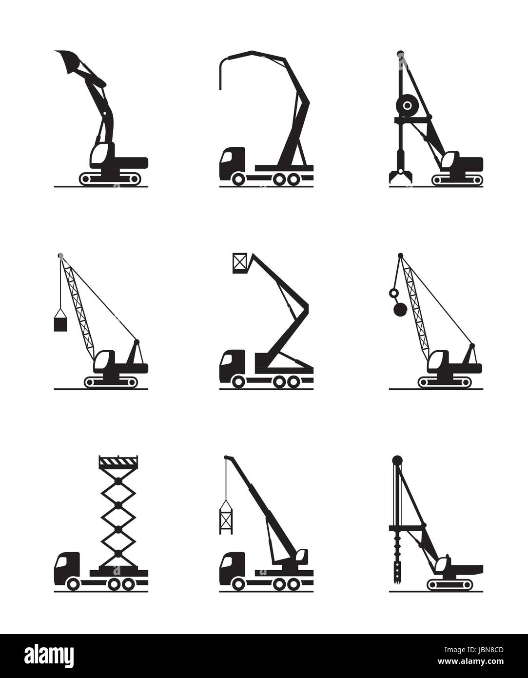 Alto edificio di costruzione macchinari - illustrazione vettoriale Illustrazione Vettoriale