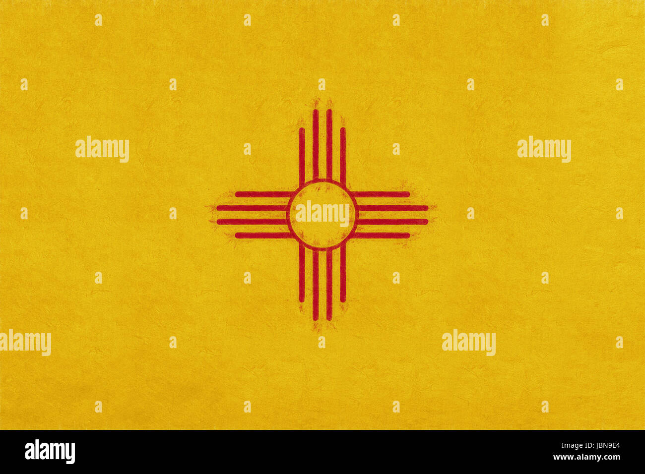 Illustrazione di un flag di stato del New Mexico in America con un look grunge. Foto Stock