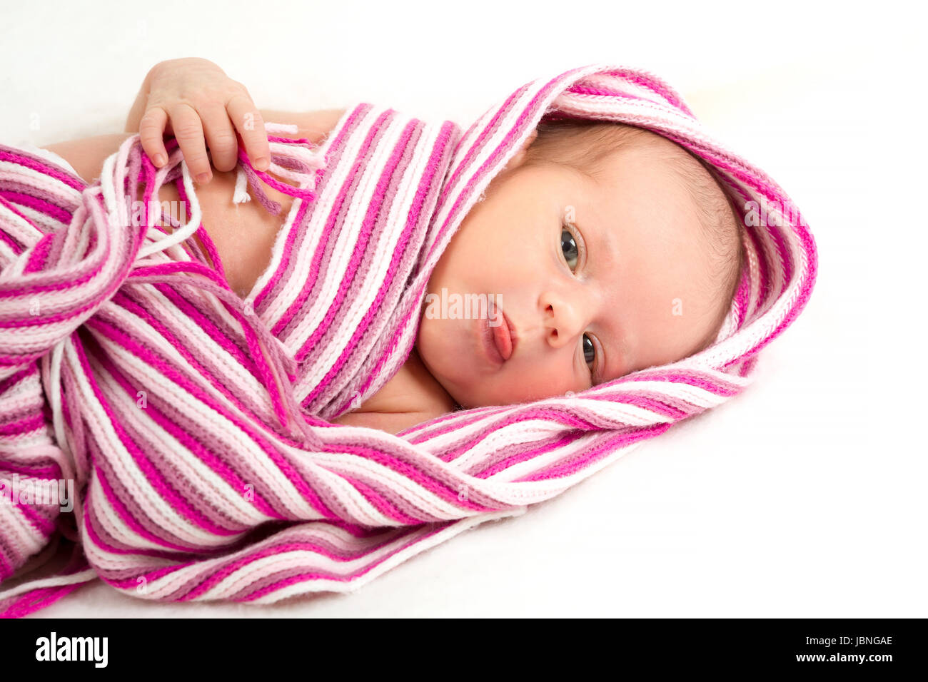 Sorridente neonato - la prima settimana di vita nuova Foto Stock