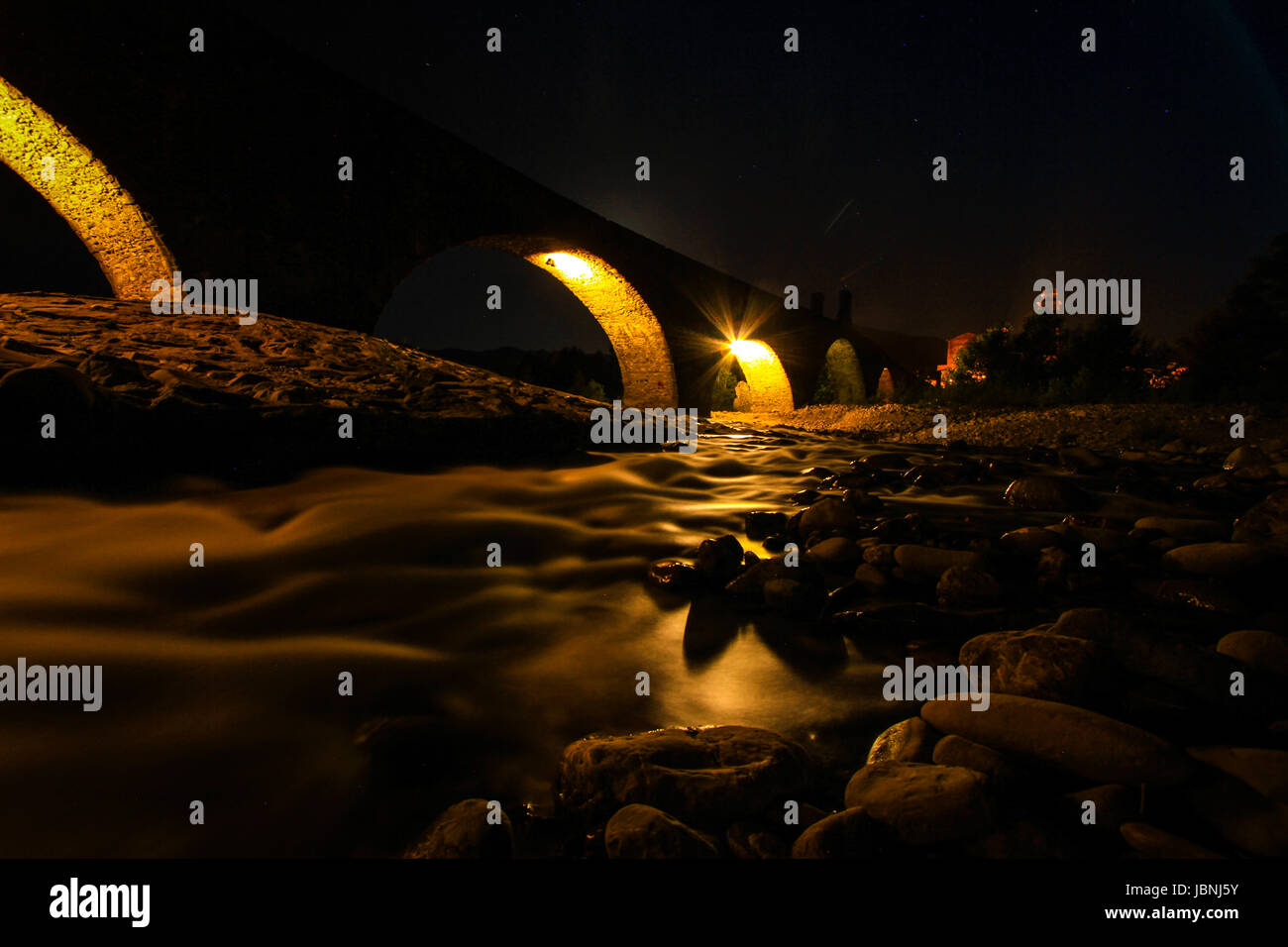 Val Trebbia esposizione di notte Foto Stock