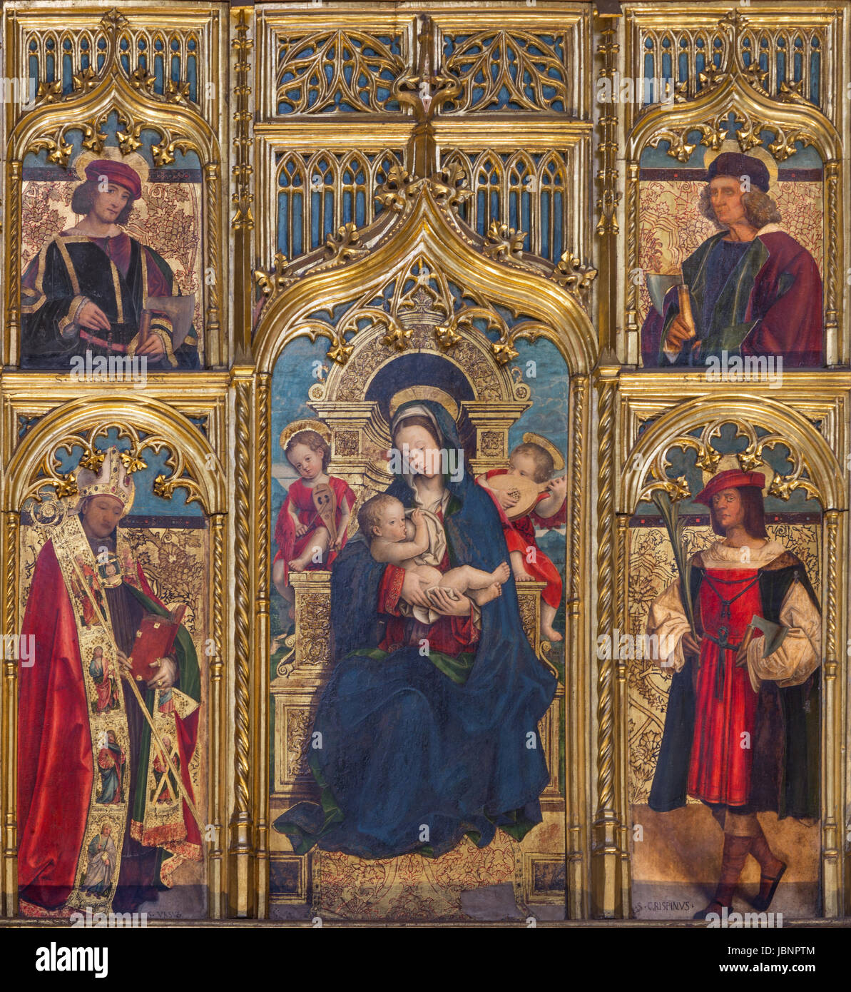 Torino, Italia - 13 Marzo 2017: il dipinto della Madonna che allatta in Duomo sull altare da Defendente Ferrari (1511 - 1535). Foto Stock
