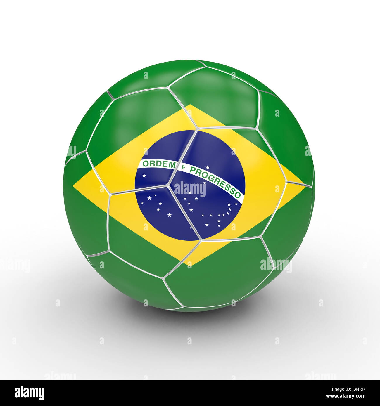 Pallone da calcio brasil bandiera 3d rendering immagine Foto Stock