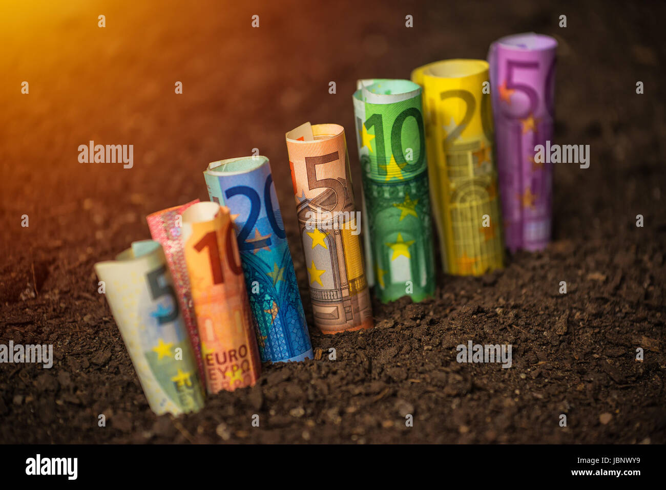 Euro fondi per l'agricoltura, il finanziamento delle spese agricole Foto Stock