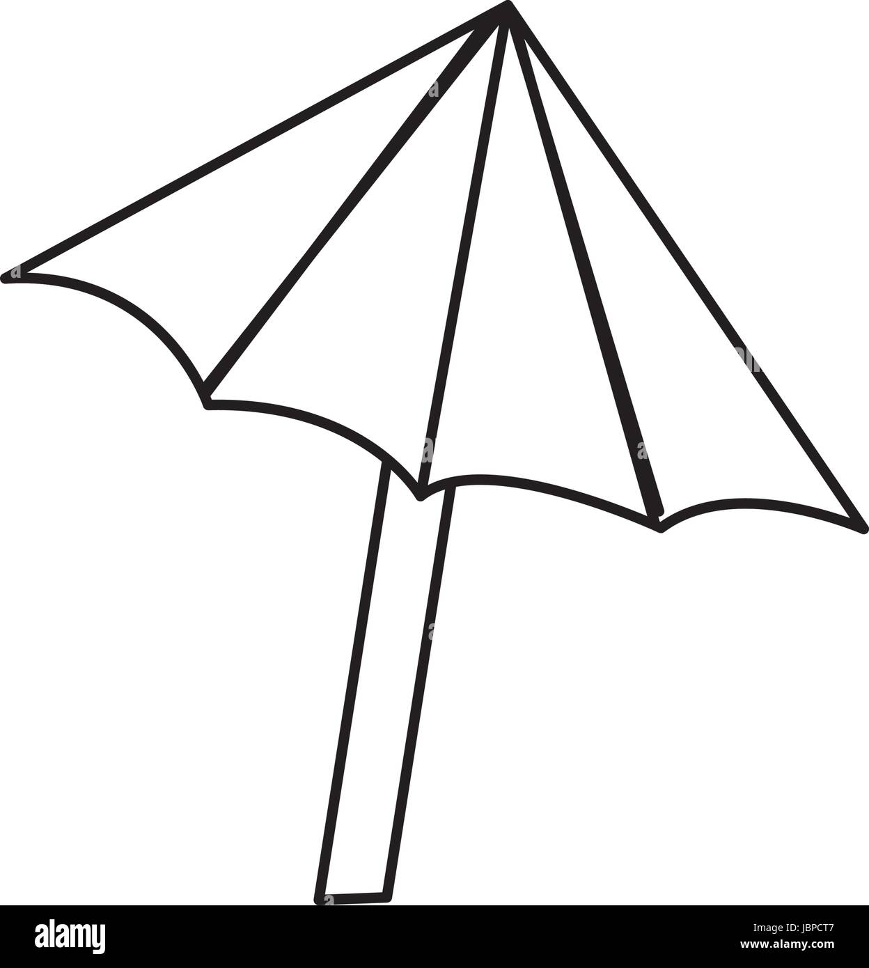 La linea Nizza ombrello aperto per proteggere di Sun Illustrazione Vettoriale