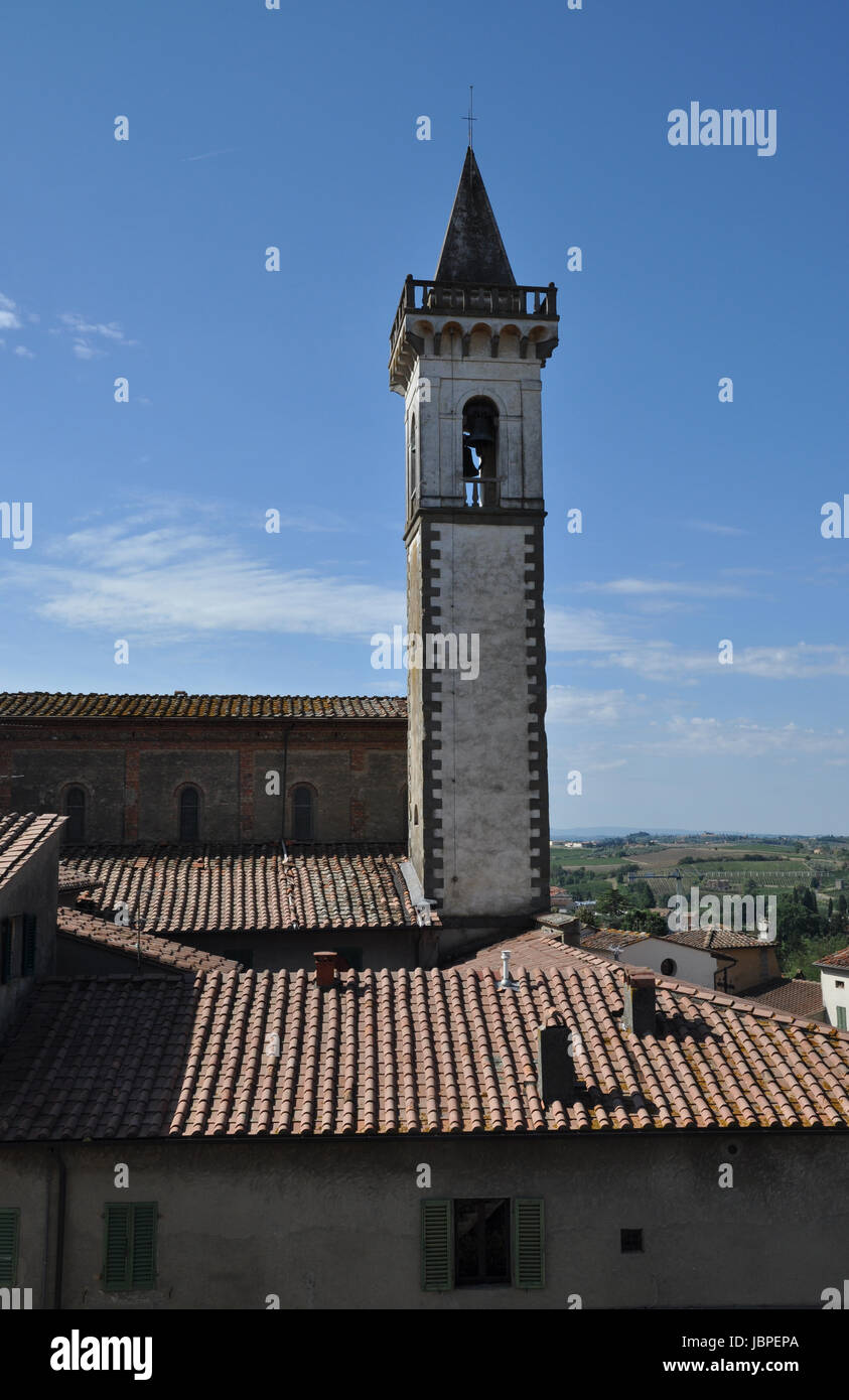 Kirche di Santa Croce, Vinci, Toskana, italien, glockenturm, turm, kirchturm, architektur, Foto Stock