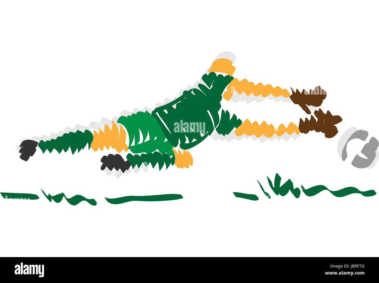 Vettore - disegno astratto soccer portiere - isolato su sfondo Foto Stock