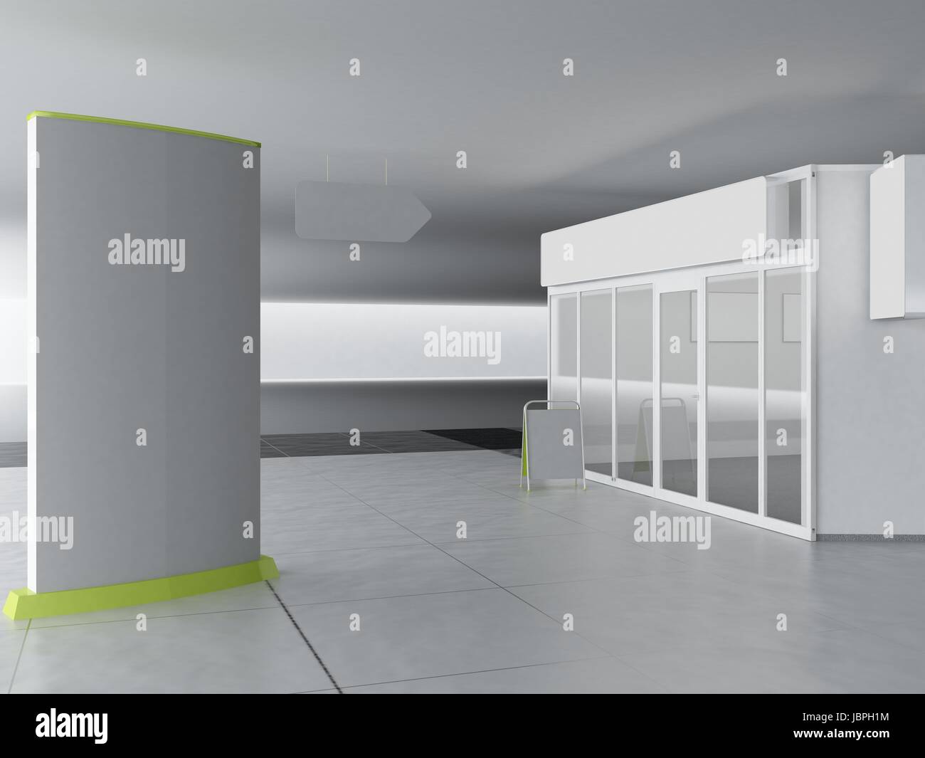 Illustrazione di shop - chiosco, esterni e interni Foto Stock