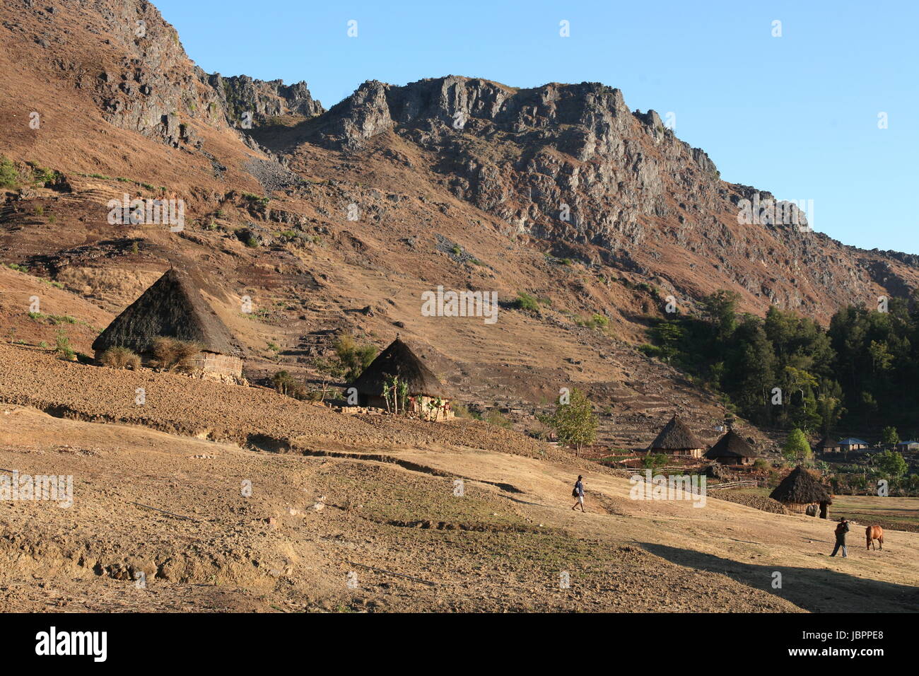 Die Berglandschaft beim Bergdorf Maubisse suedlich von Dili in Timor Ost auf der in zwei getrennten Insel Timor nell Asien. Foto Stock