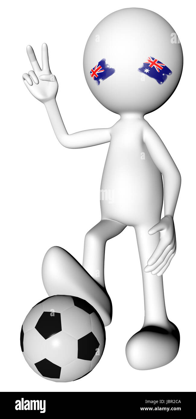 3d il calcio in Australia la selezione con il simbolo della vittoria con il tracciato di ritaglio Foto Stock