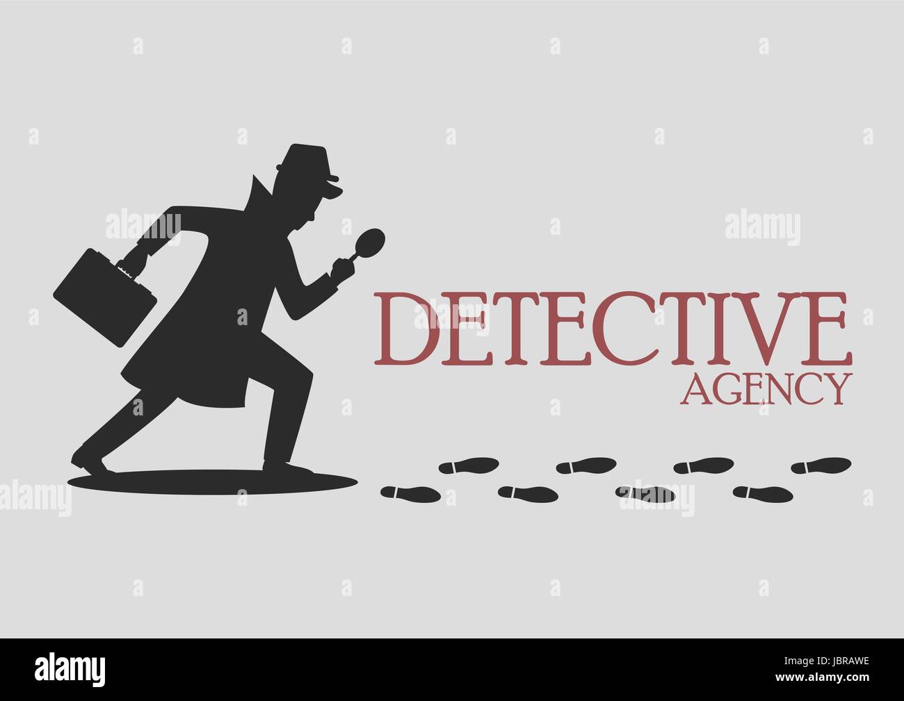 Silhouette di investigatore. Illustrazione Vettoriale Illustrazione Vettoriale