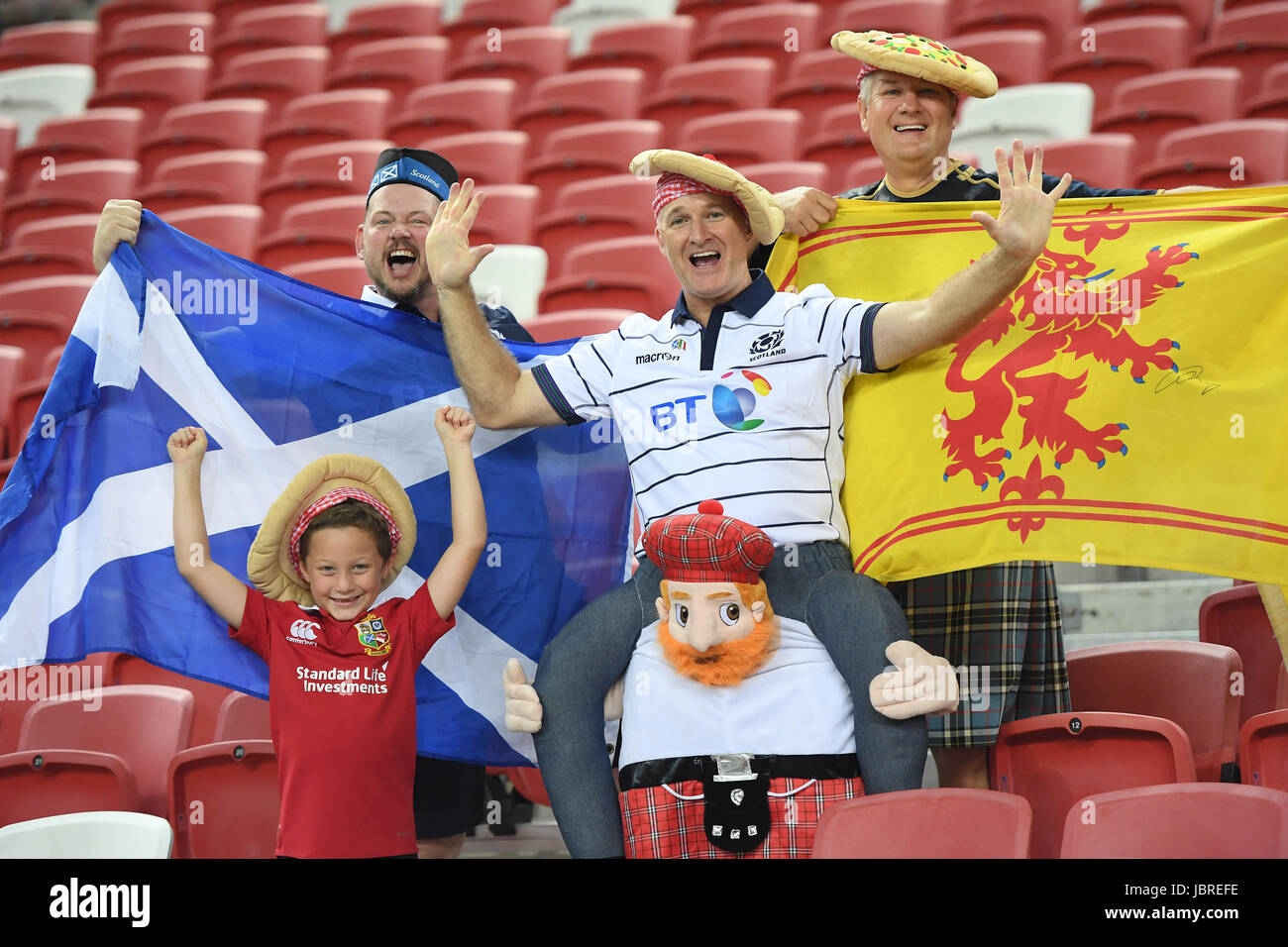 Italia vs Scozia interno ufficiale test match, giu 10, 2017 - Rugby : National Stadium, sport mozzo, Singapore. Credito: Haruhiko Otsuka/ AFLO/Alamy Live News Foto Stock