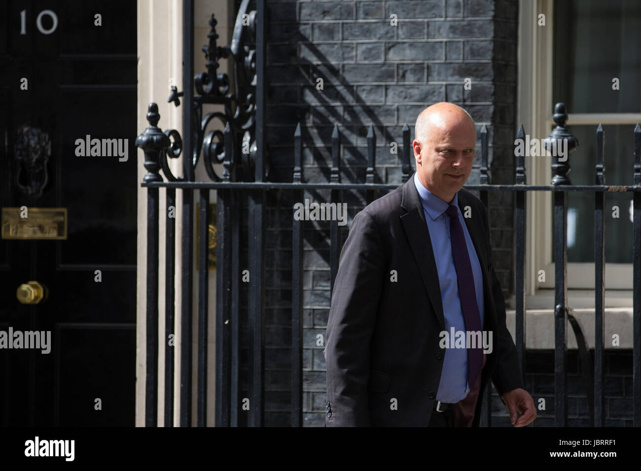 Londra, Regno Unito. 12 Giugno, 2017. Chris Grayling MP, Segretario di Stato per i trasporti, foglie 10 Downing Street in seguito al primo incontro del neo-formato Cabinet di Theresa Maggio minoritarie di governo conservatore. Credito: Mark Kerrison/Alamy Live News Foto Stock