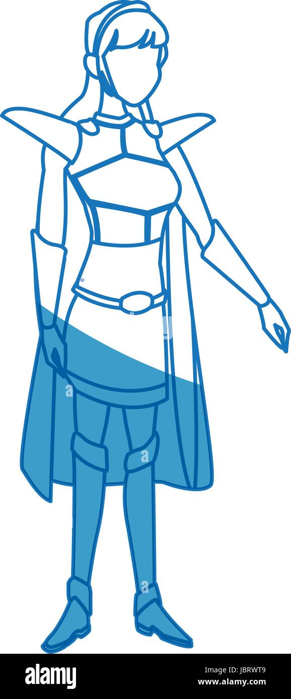 Warrior princess armor cape costume halloween Illustrazione Vettoriale
