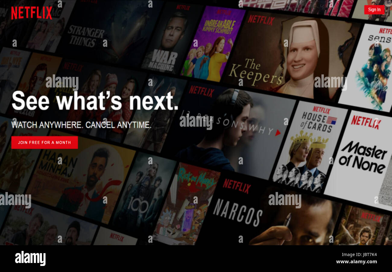Netflix screenshot dal monitor di un computer Foto Stock