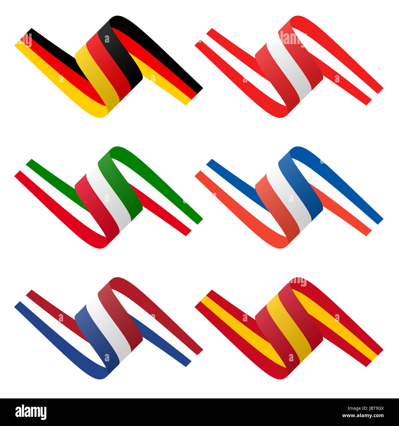Collezione - paese europeo bandiera banner Foto Stock