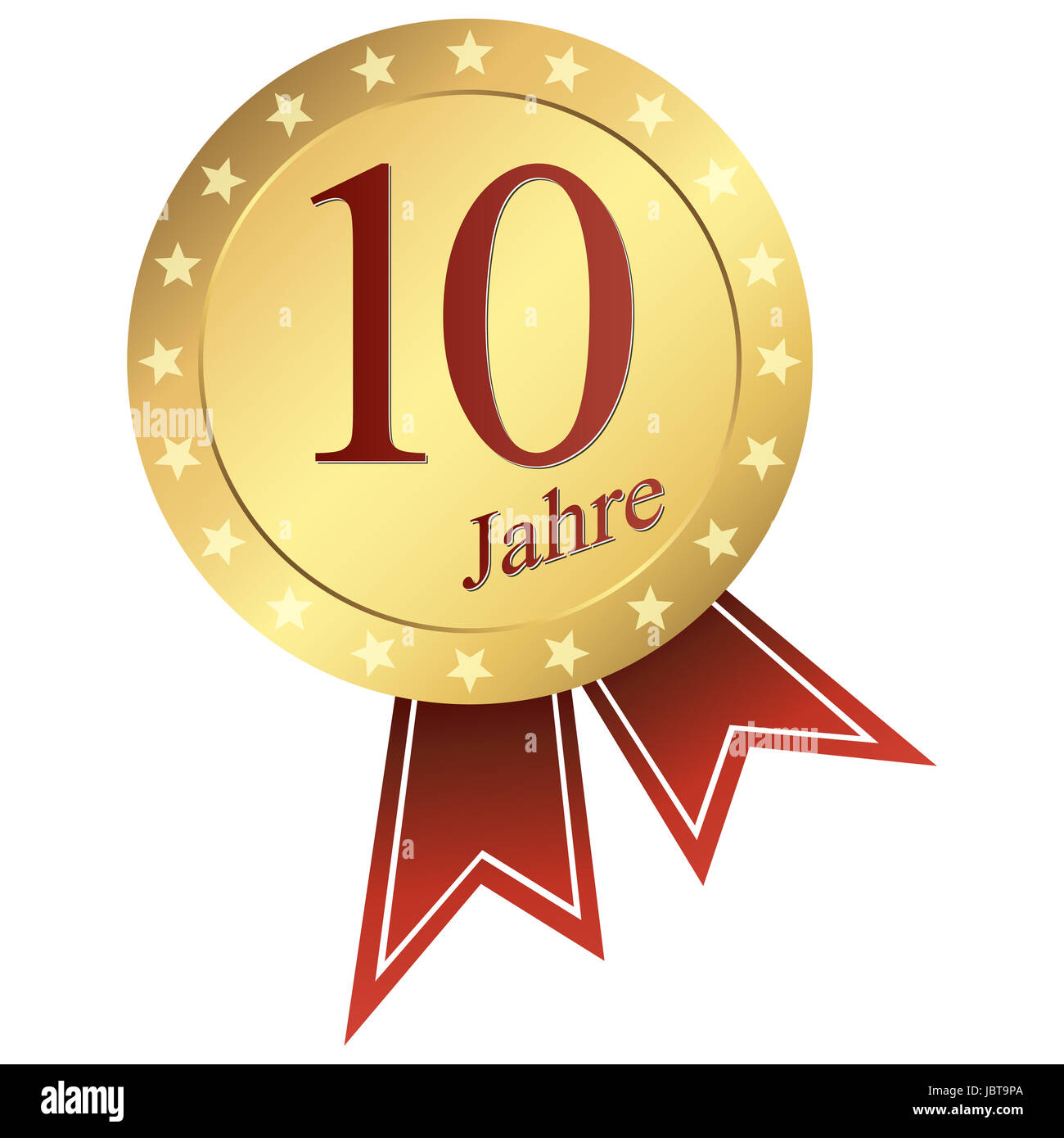 Oro pulsante giubilare tedesco - 10 Jahre Foto Stock