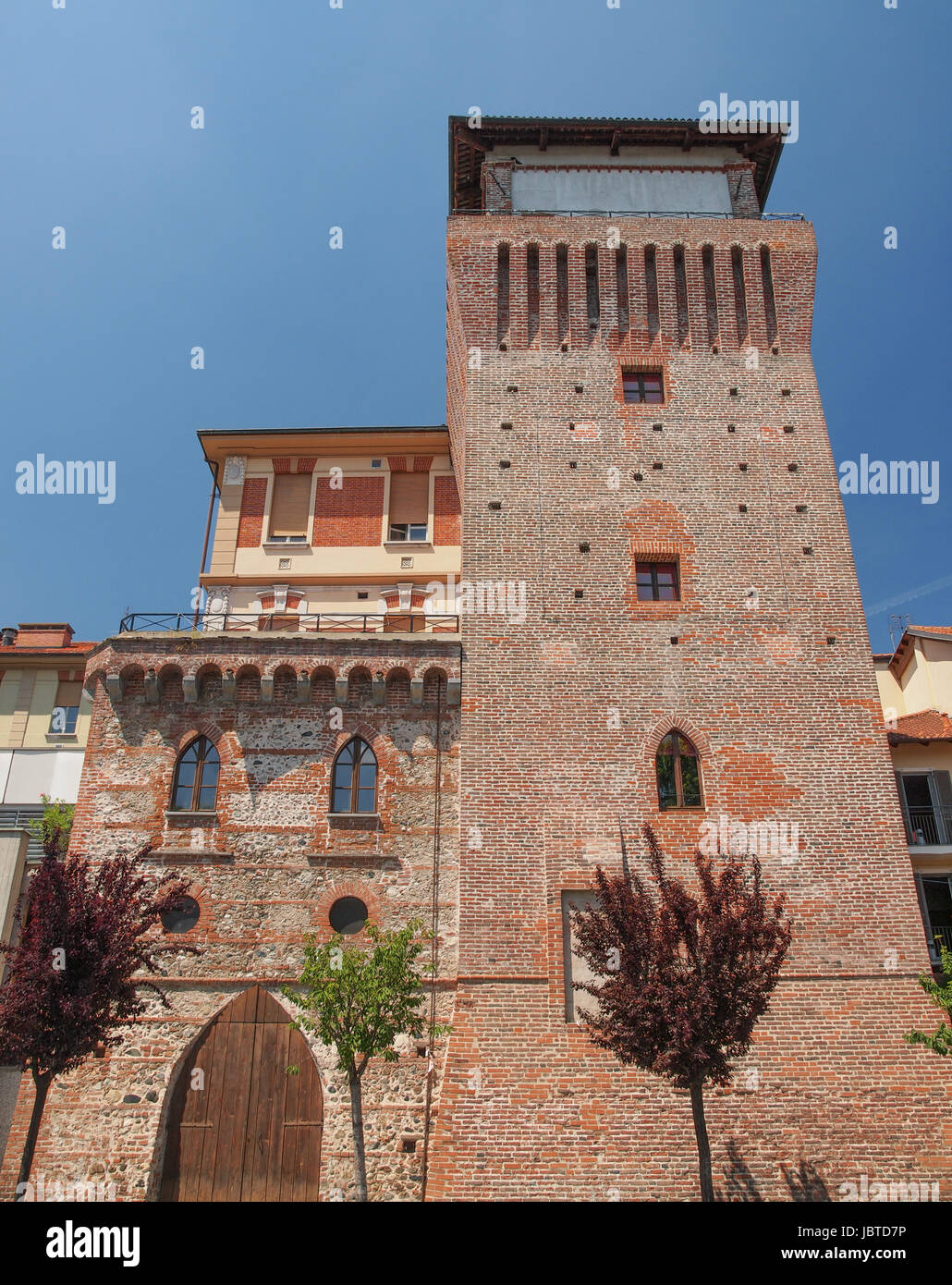 Torre medievale castello medievale torre in Settimo Torinese nei pressi di Torino Foto Stock