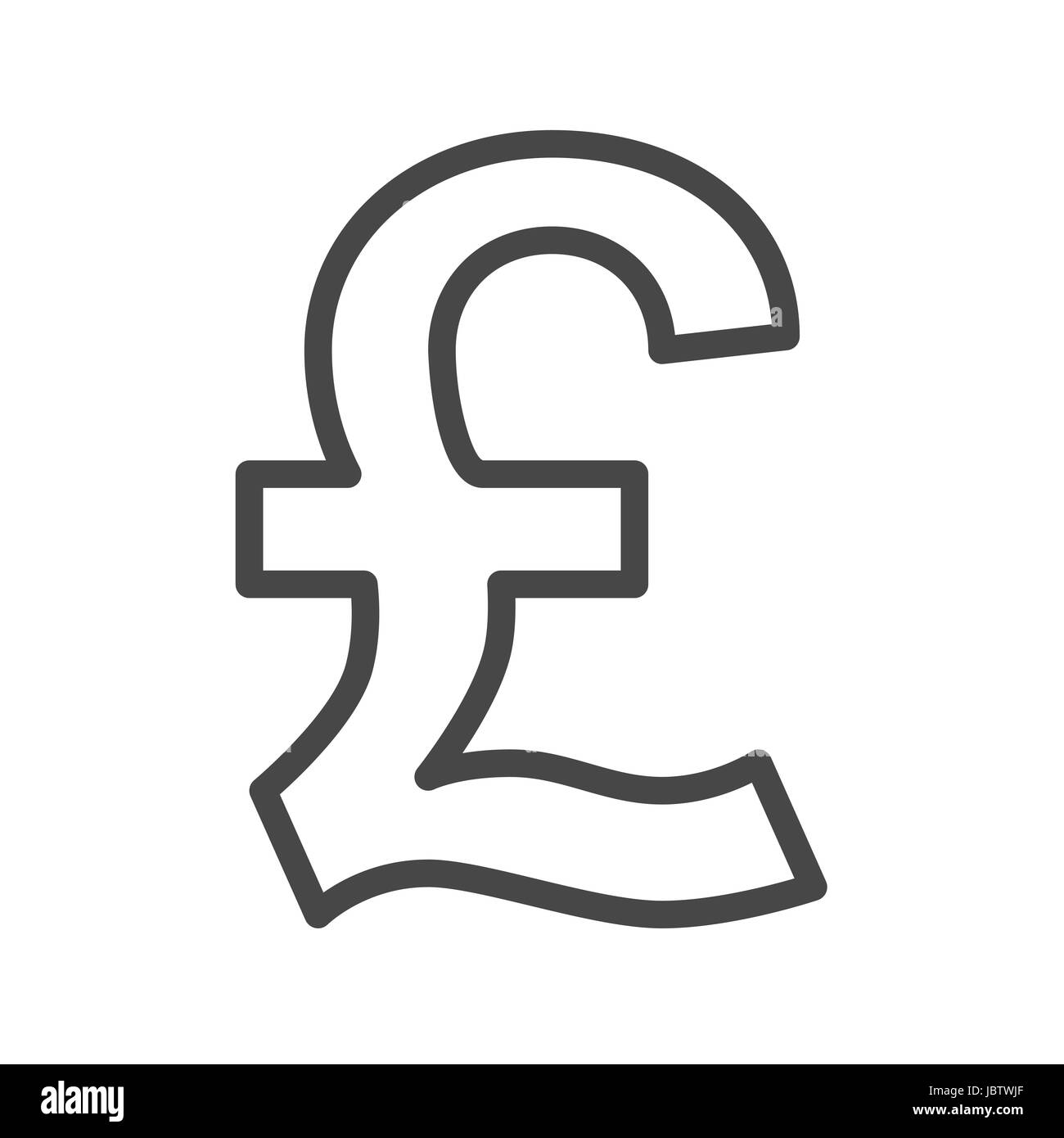 Pound linea sottile icona Vettore. Icona piatta isolata su uno sfondo bianco. Modificabile file EPS. Illustrazione Vettoriale. Illustrazione Vettoriale