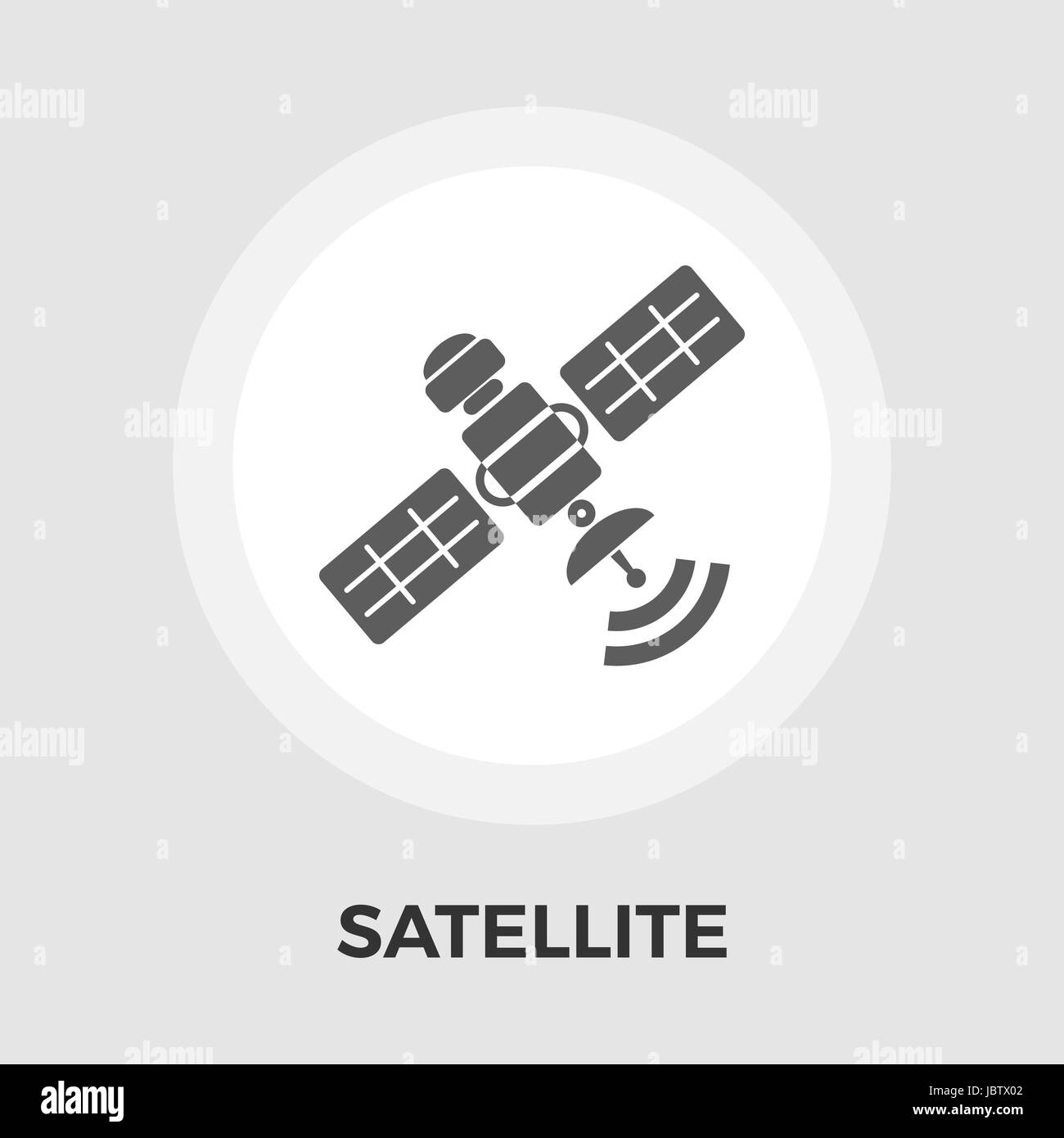 L'icona del satellite vettore. Icona piatta isolata su uno sfondo bianco. Modificabile file EPS. Illustrazione Vettoriale. Illustrazione Vettoriale