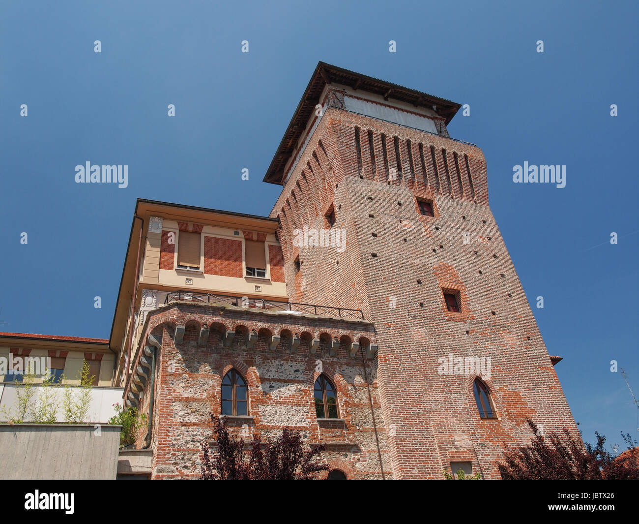 Torre medievale castello medievale torre in Settimo Torinese nei pressi di Torino Foto Stock