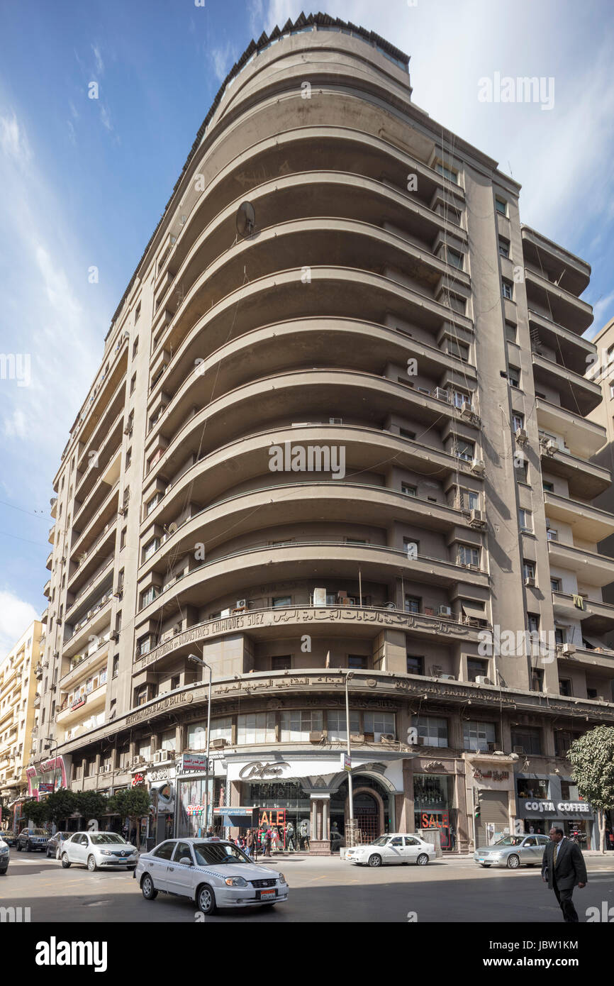 Edificio Immobilia, centro cittadino del Cairo, Egitto Foto Stock