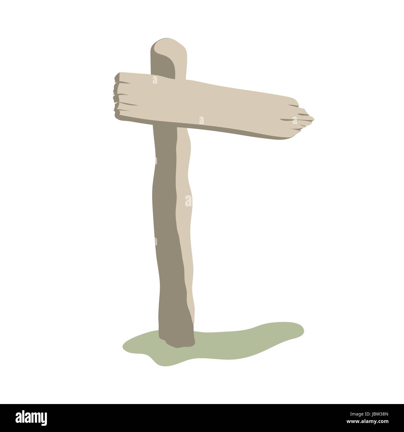 Freccia vuota forma weathered cartello in legno vettore scheda stile cartoon Illustrazione Vettoriale