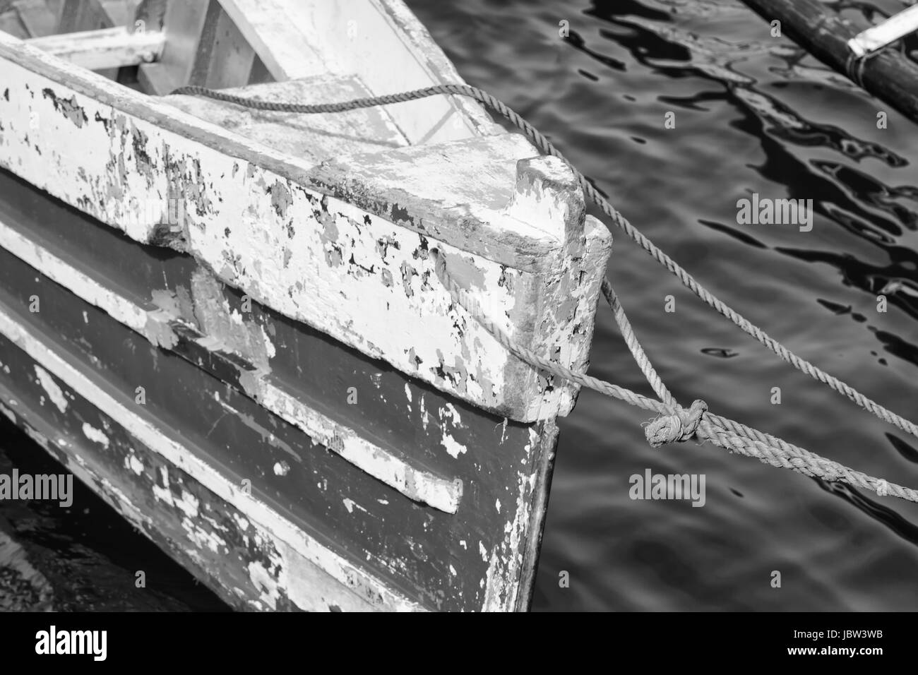 Filippine old dirty prua di una barca nel porto come abstract Foto Stock