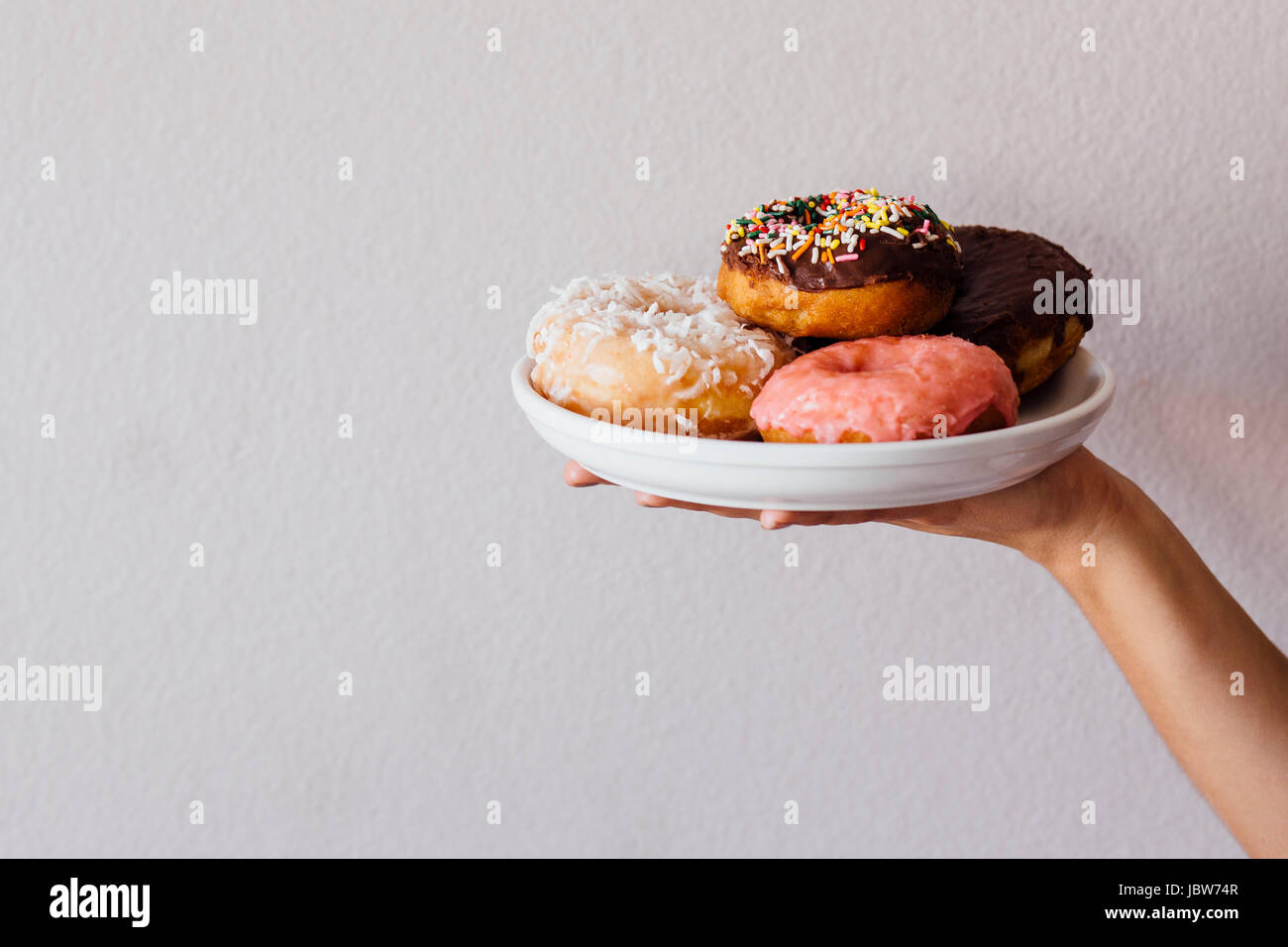Femmina lato piastra di contenimento della ciambella fori Foto Stock