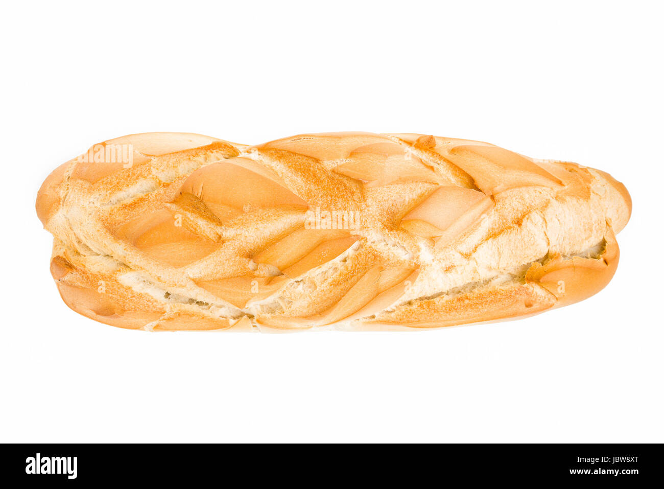 Pane rustico isolato su sfondo bianco. Vista superiore Foto Stock