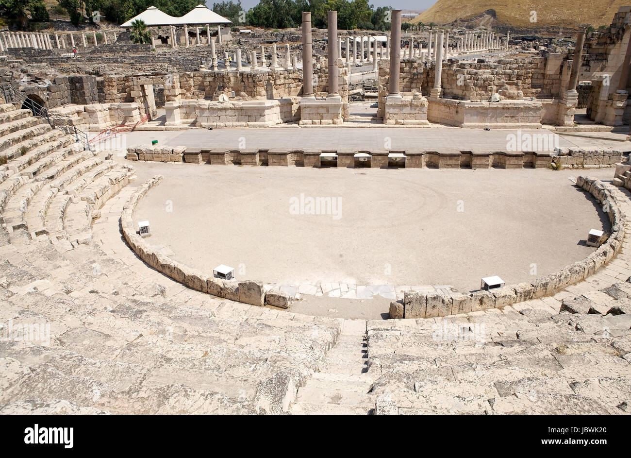 Scommessa che ha un parco nazionale, Israele: il teatro. Il teatro fu costruito nel 1 ° secolo C.E e le sedi 7000 teatro che si vede oggi è il restauro effettuato alla fine del II secolo. Foto Stock